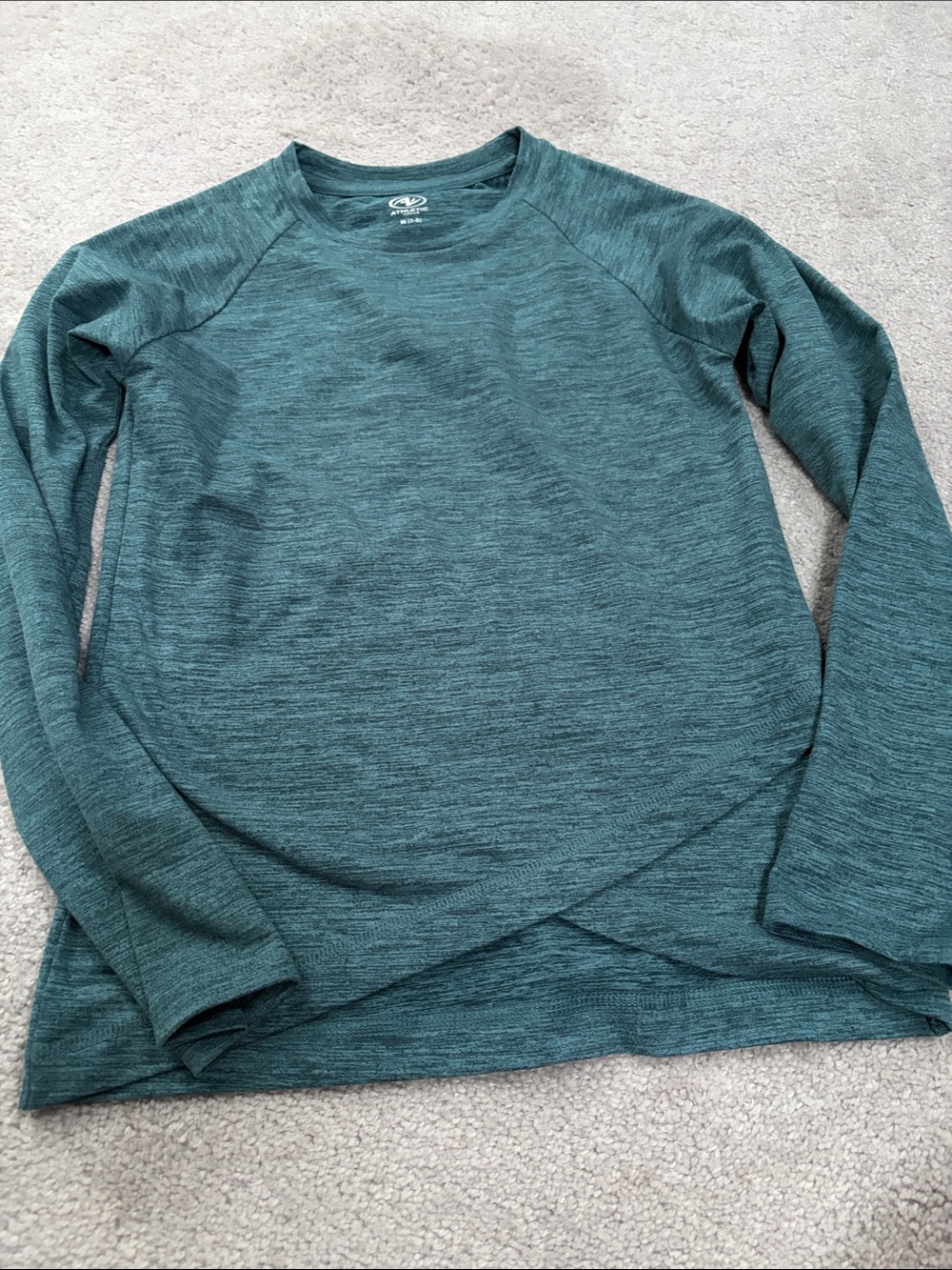Girls Athletic Works Active Green Long-Sleeve Shirt Size Medium